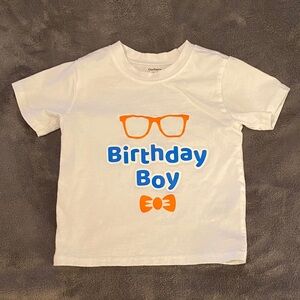 Blippi Birthday Shirt Carter's White Tee with Orange and Blue Graphics